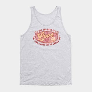 All you need is love and a good cup of coffee. Tank Top